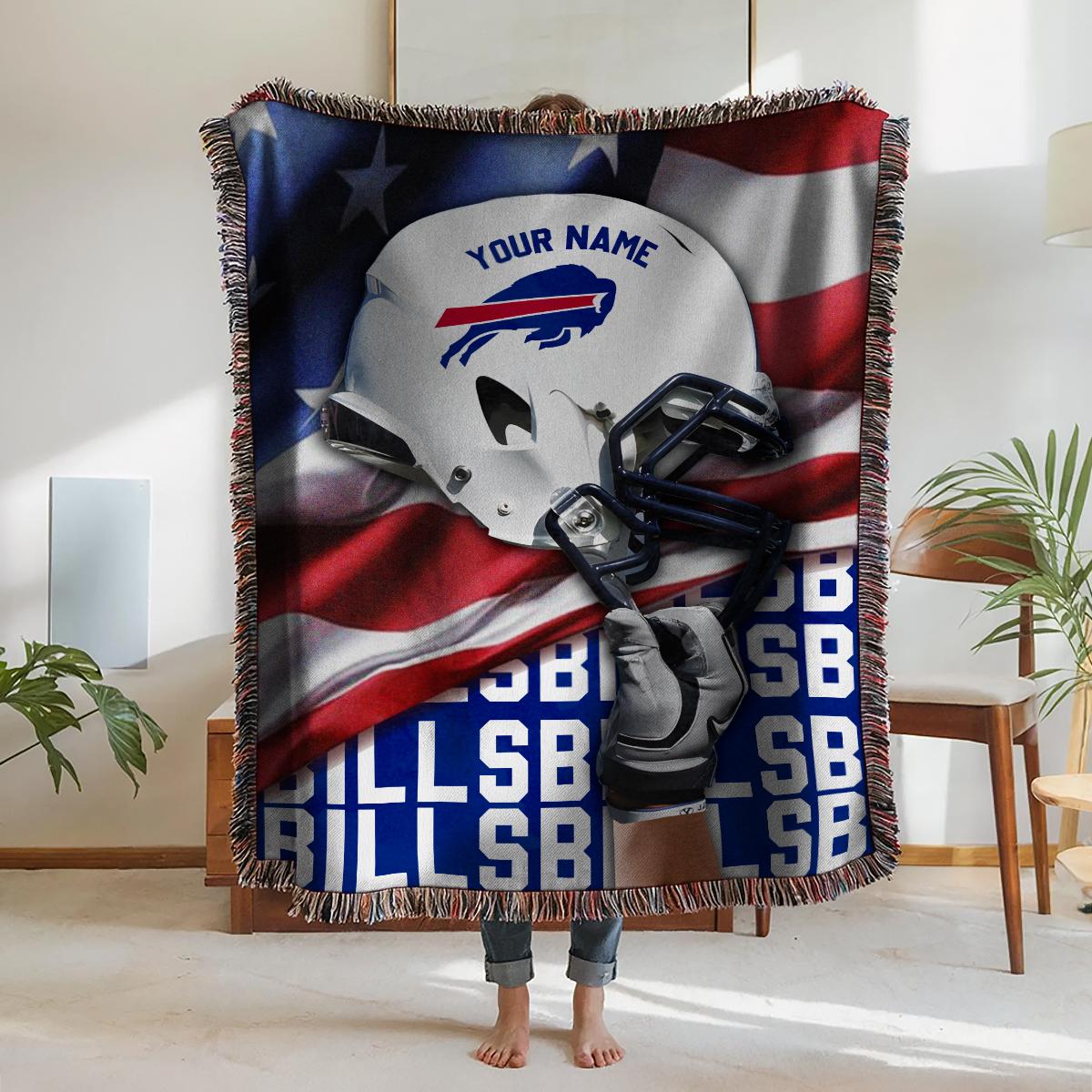 Buffalo Bills Premium New Woven Throw Blanket AZTNWVB000114