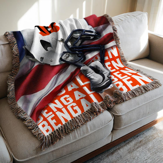 Cincinnati Bengals Premium New Woven Throw Blanket AZTNWVB000115