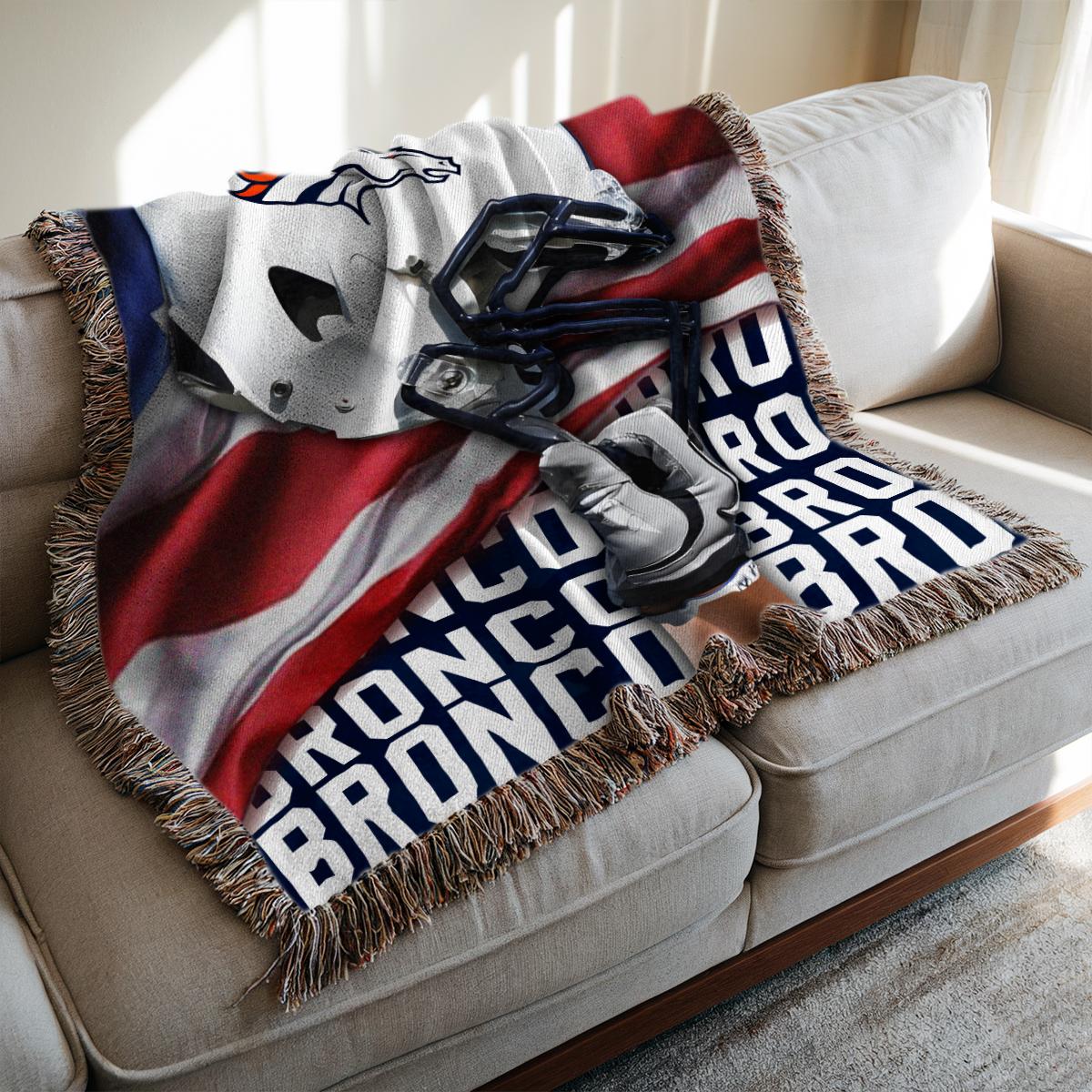 Denver Broncos Premium New Woven Throw Blanket AZTNWVB000117