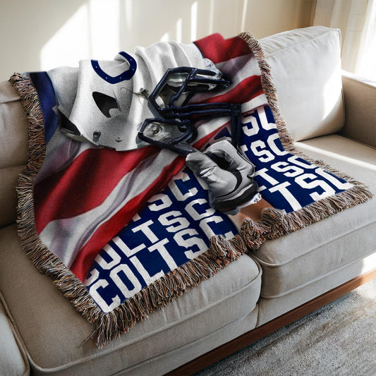 Indianapolis Colts Premium New Woven Throw Blanket AZTNWVB000119
