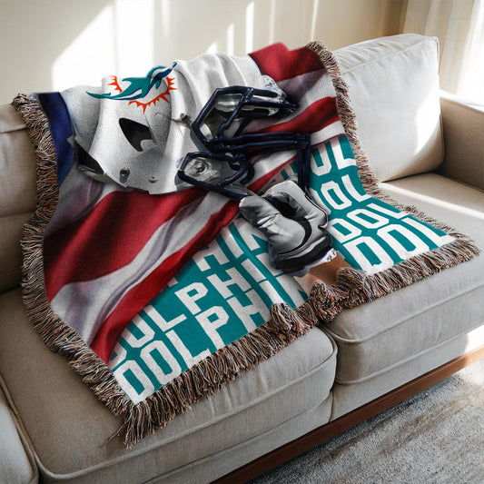 Miami Dolphins Premium New Woven Throw Blanket AZTNWVB000124