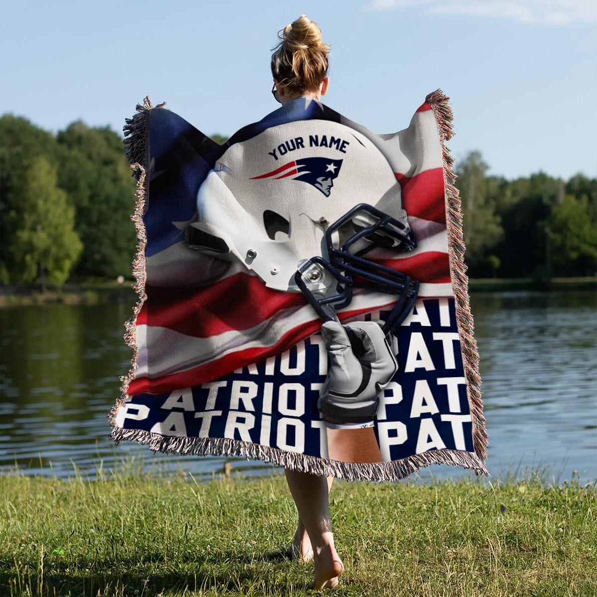 New England Patriots Premium New Woven Throw Blanket AZTNWVB000125