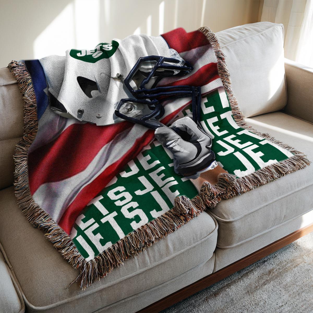 New York Jets Premium New Woven Throw Blanket AZTNWVB000126