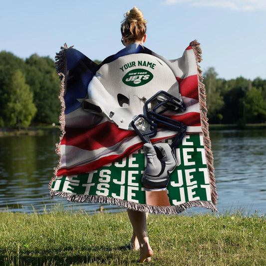 New York Jets Premium New Woven Throw Blanket AZTNWVB000126