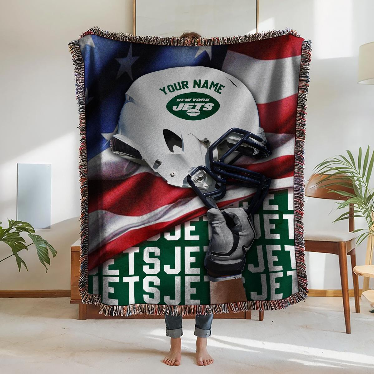 New York Jets Premium New Woven Throw Blanket AZTNWVB000126