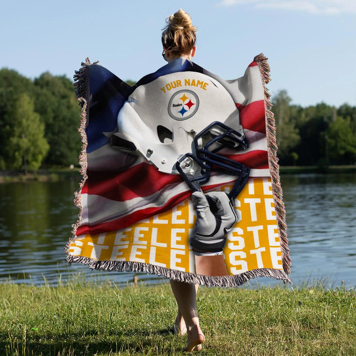 Pittsburgh Steelers Premium New Woven Throw Blanket AZTNWVB000127