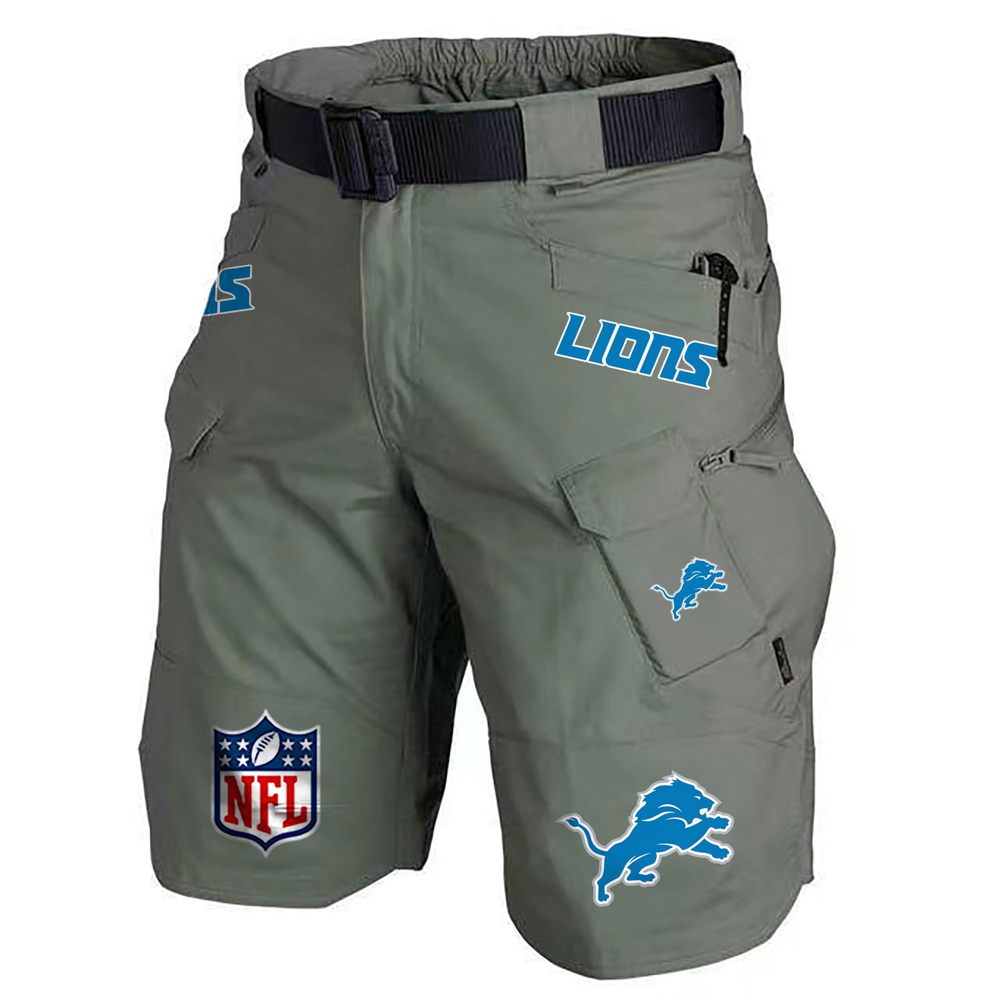 Detroit Lions Limited Edition Front Pockets Men Shorts (Belt Not Included) AZBTFPMS000193
