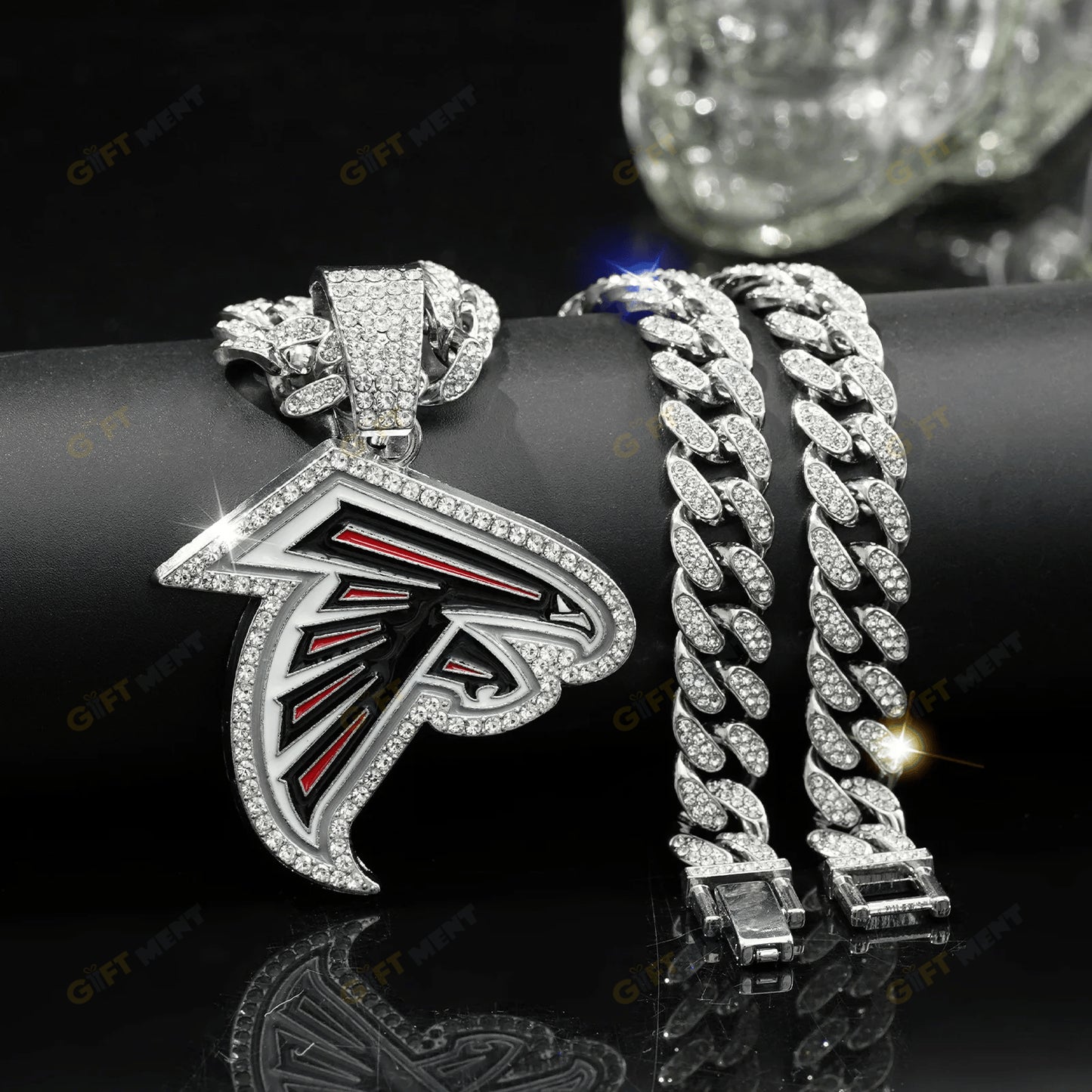Atlanta Falcons Hip Hop Iced Out Bling Pendant Cuban Chain