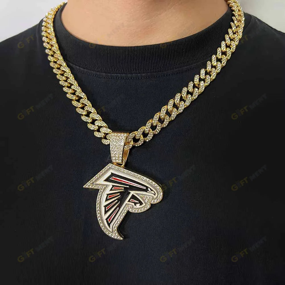 Atlanta Falcons Hip Hop Iced Out Bling Pendant Cuban Chain