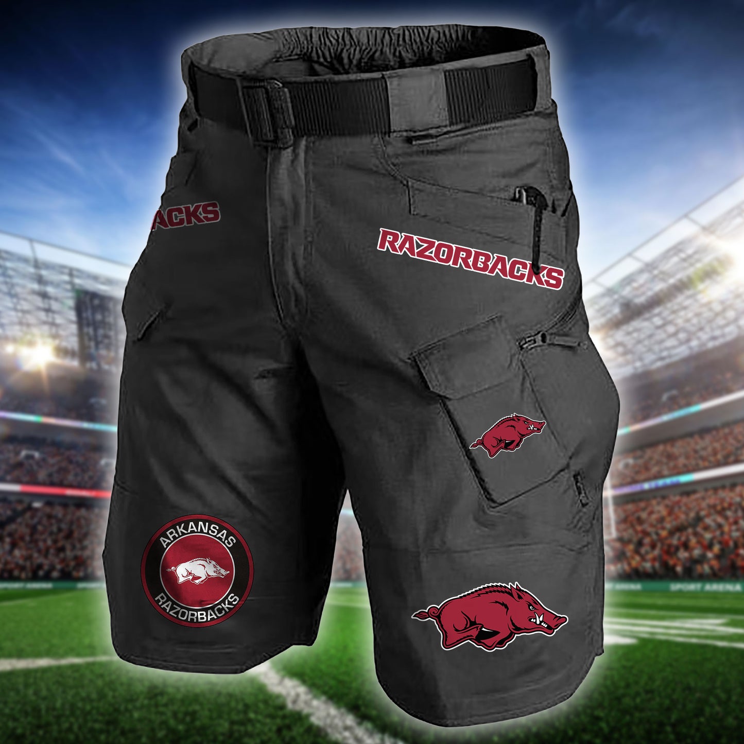 Arkansas Razorbacks Limited Edition Front Pockets Men Shorts (Belt Not Included) AZBTFPMS000226