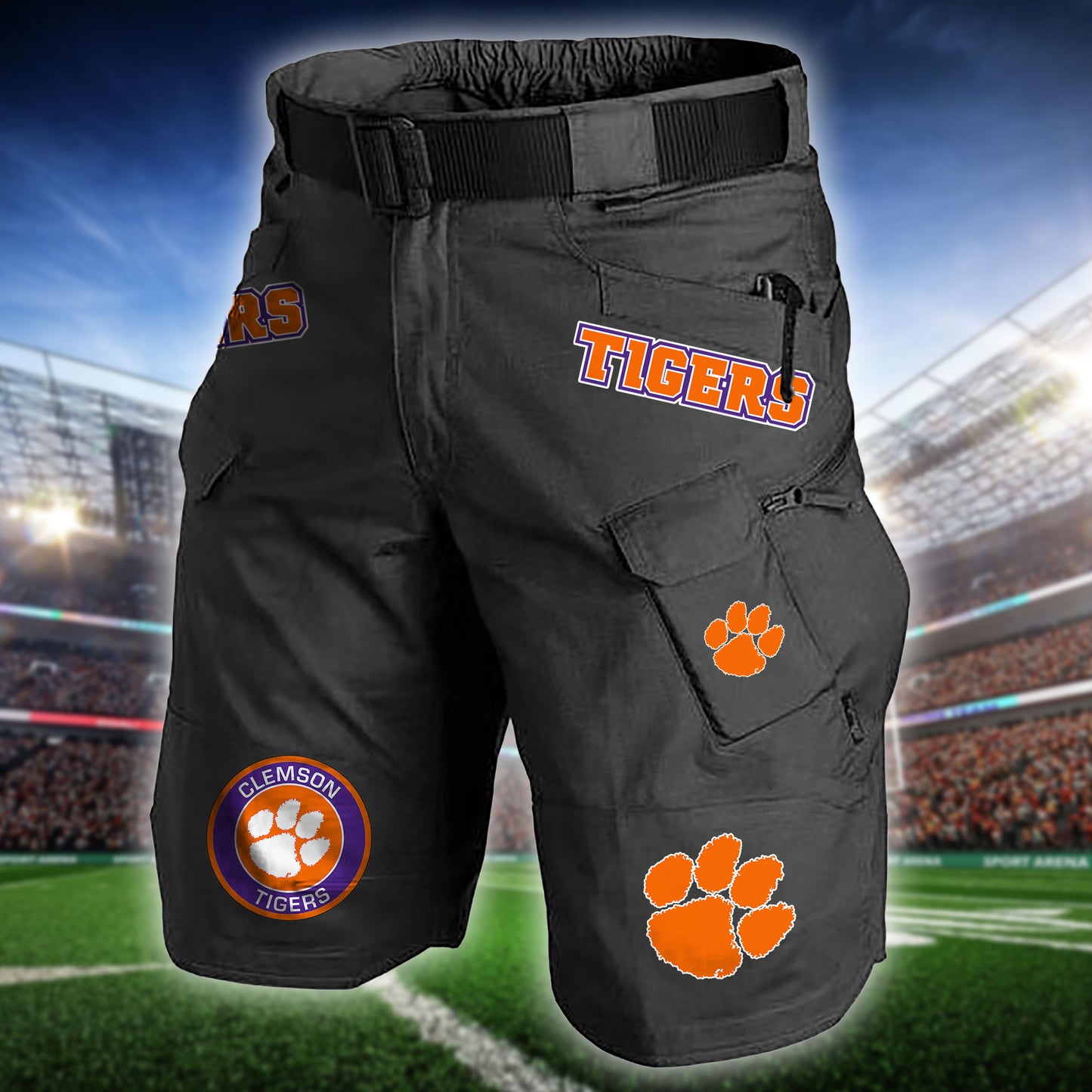 Clemson Tigers Limited Edition Front Pockets Men Shorts (Belt Not Included) AZBTFPMS000219