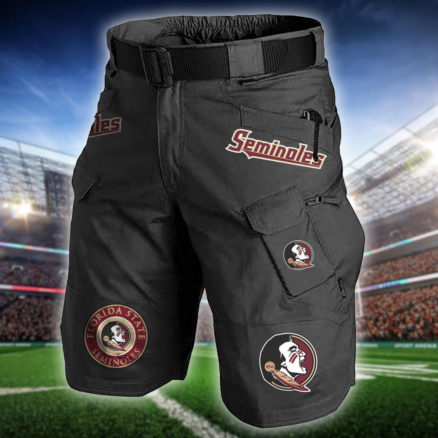 Florida State Seminoles Limited Edition Front Pockets Men Shorts (Belt Not Included) AZBTFPMS000221