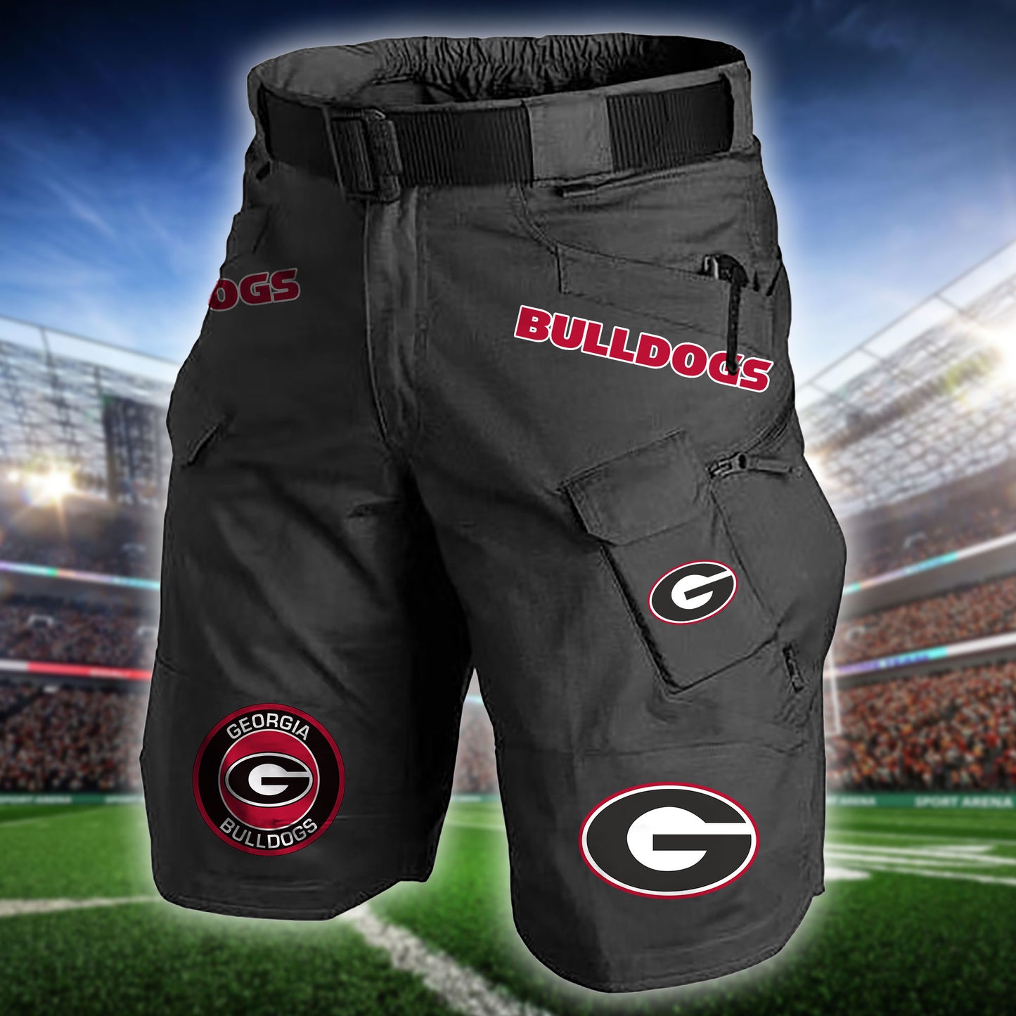 Georgia Bulldogs Limited Edition Front Pockets Men Shorts (Belt Not Included) AZBTFPMS000222