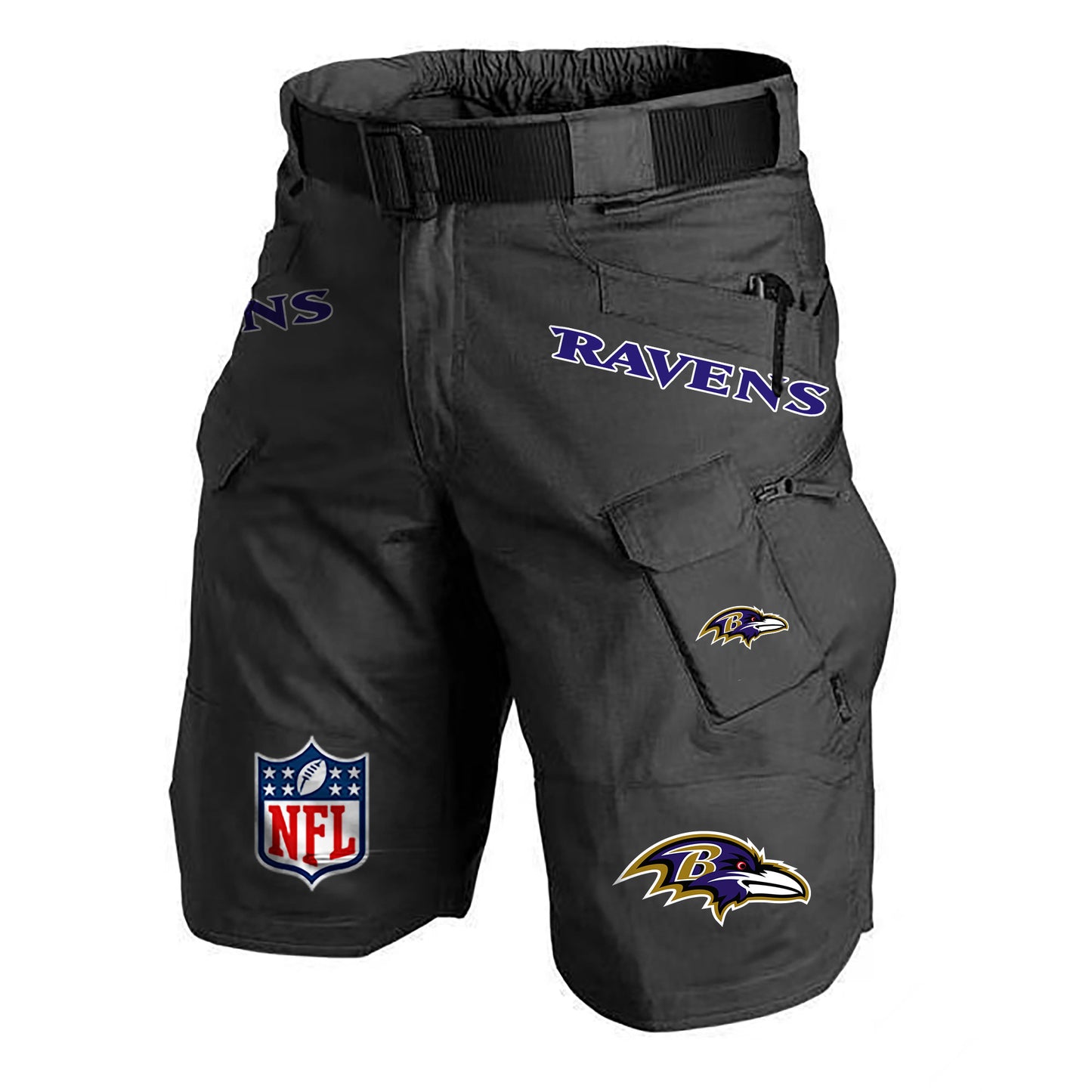 Baltimore Ravens Limited Edition Front Pockets Men Shorts (Belt Not Included) AZBTFPMS000205