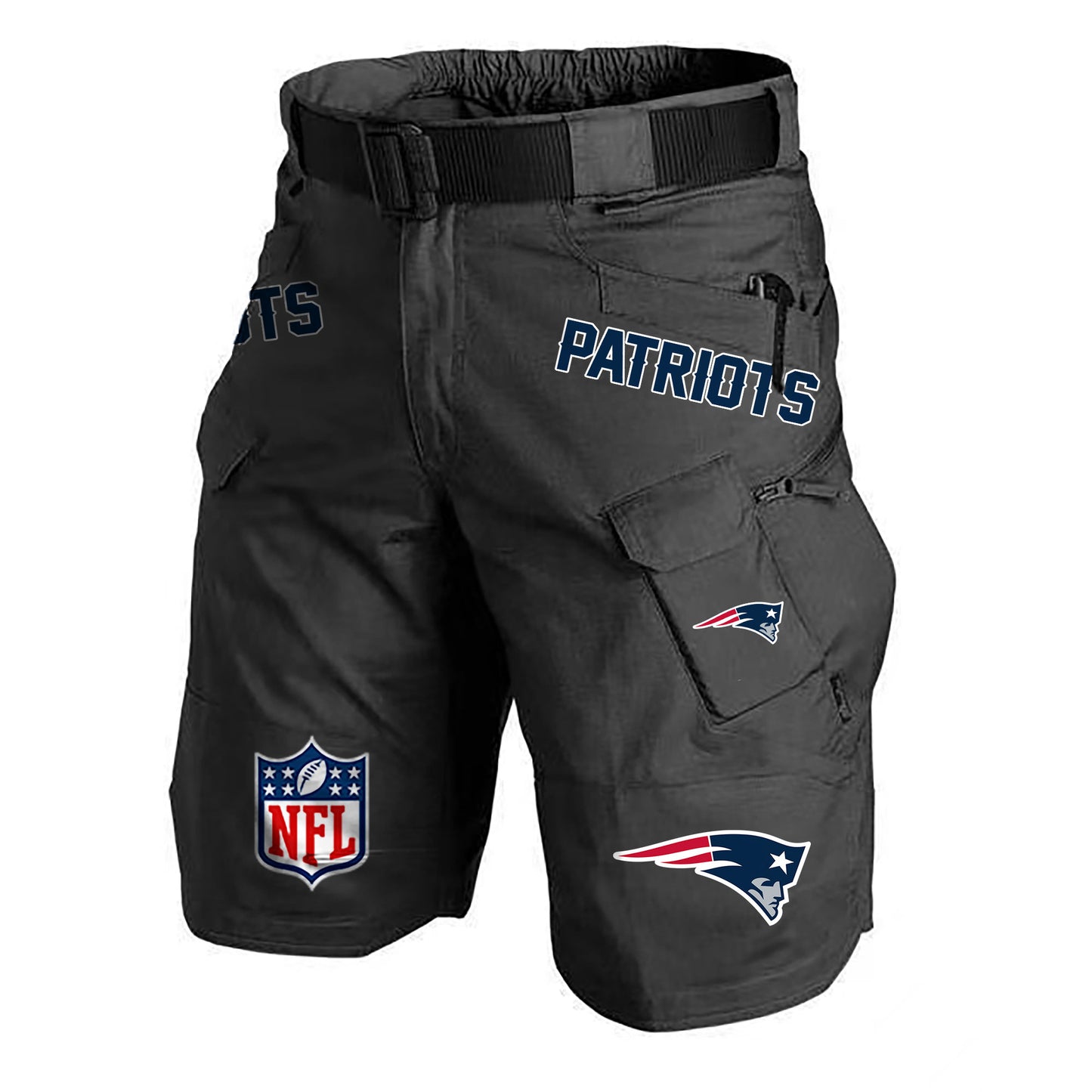 New England Patriots Limited Edition Front Pockets Men Shorts (Belt Not Included) AZBTFPMS000201
