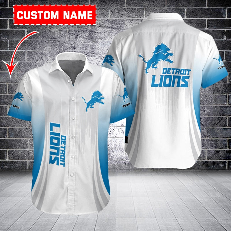 Detroit Lions Personalized Button Shirt BB1023