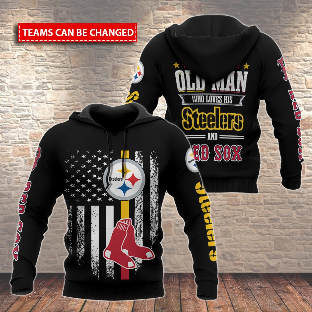 Pittsburgh Steelers and Boston Red Sox Hoodie BB601