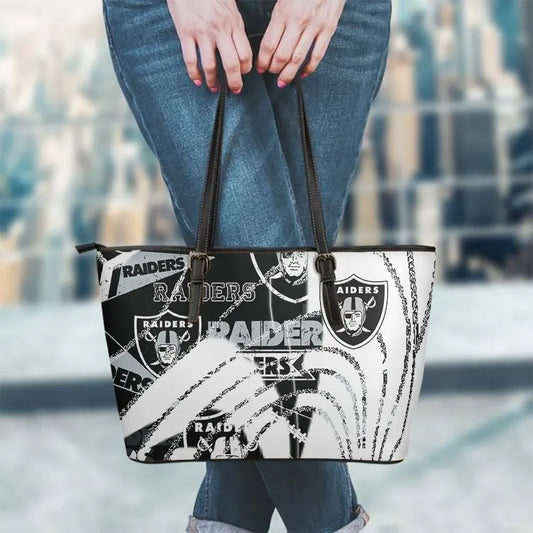 Las Vegas Raiders Women Leather Tote Hand Bag BB43