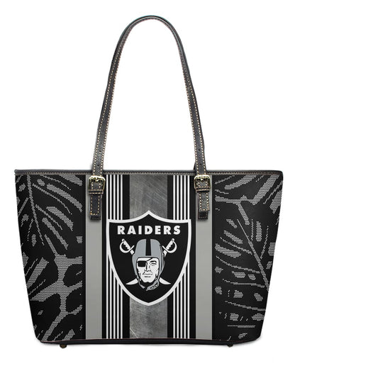 Las Vegas Raiders Women Leather Tote Hand Bag BB51