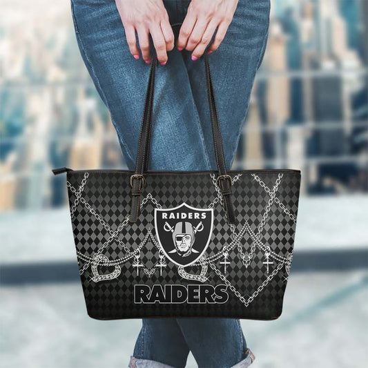 Las Vegas Raiders Women Leather Tote Hand Bag BB52