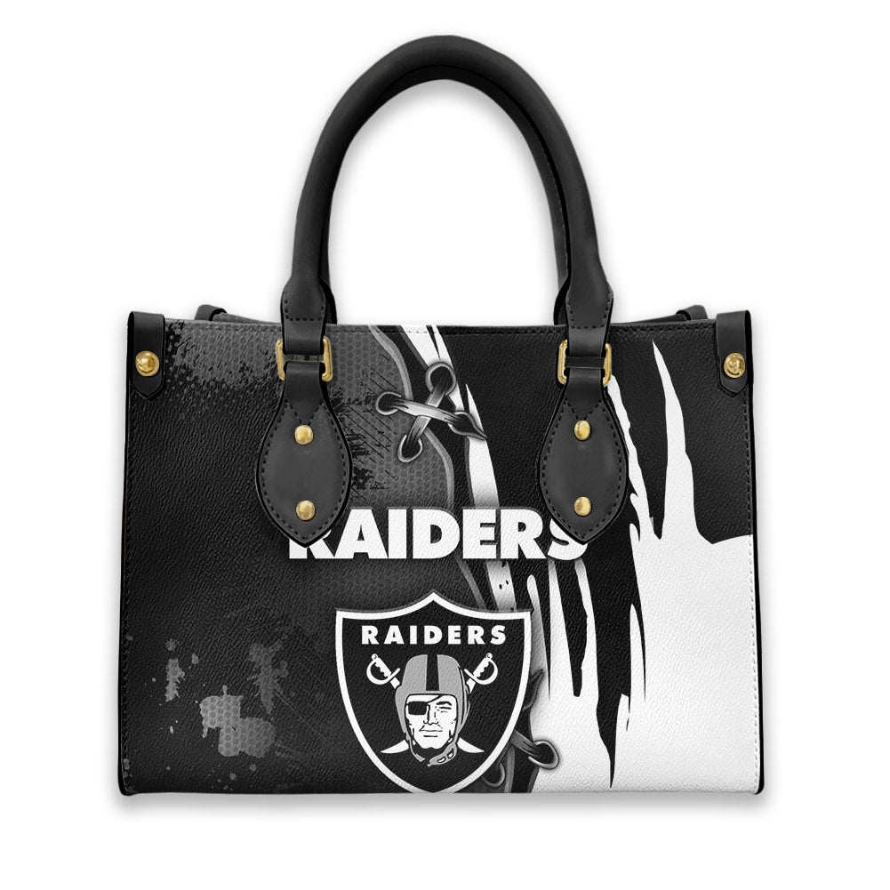 Las Vegas Raiders Personalized Leather Hand Bag BB118