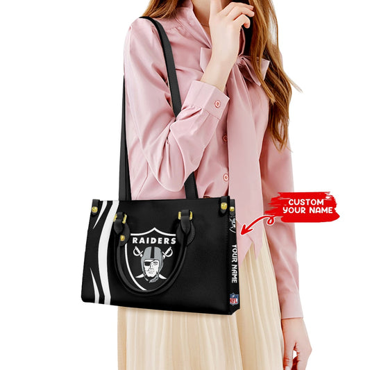 Las Vegas Raiders Personalized Leather Hand Bag BB275