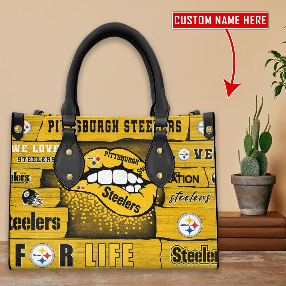 Pittsburgh Steelers Personalized Leather Hand Bag BB283