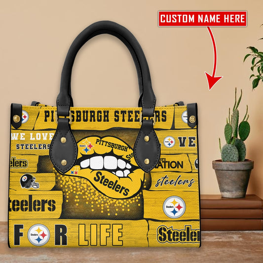 Pittsburgh Steelers Personalized Leather Hand Bag BB283