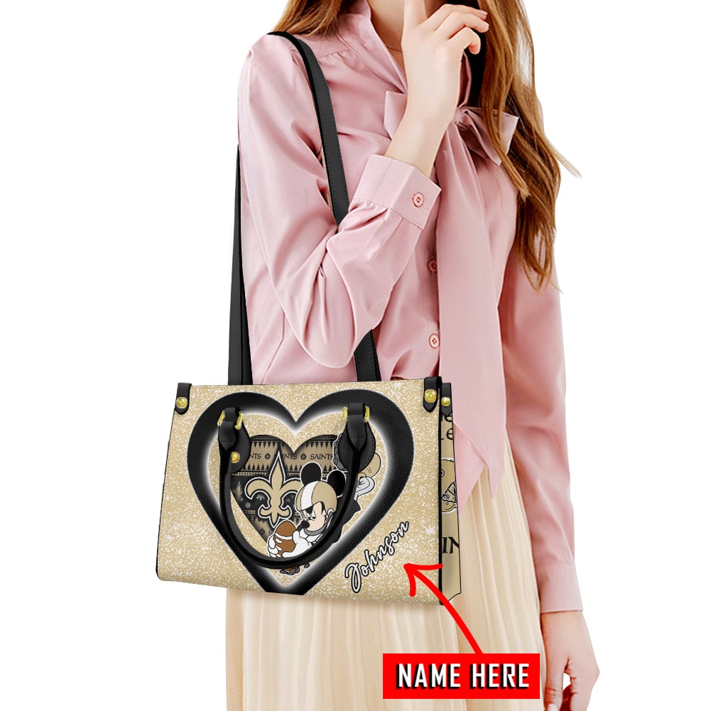 New Orleans Saints Personalized Leather Hand Bag BB291