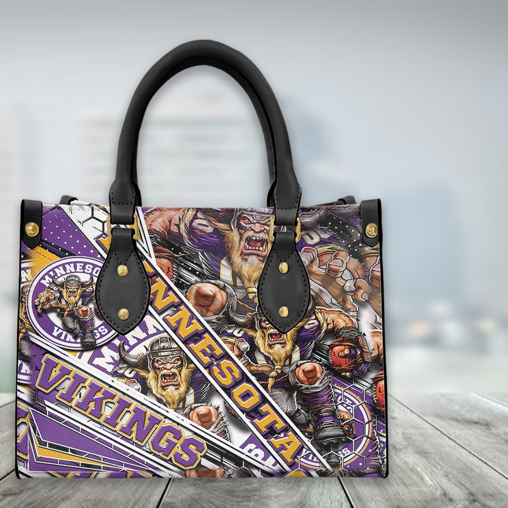 Minnesota Vikings Leather Personalized Hand Bag BB304