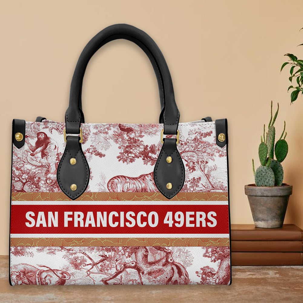San Francisco 49ers Personalized Leather Hand Bag BBLTHB456