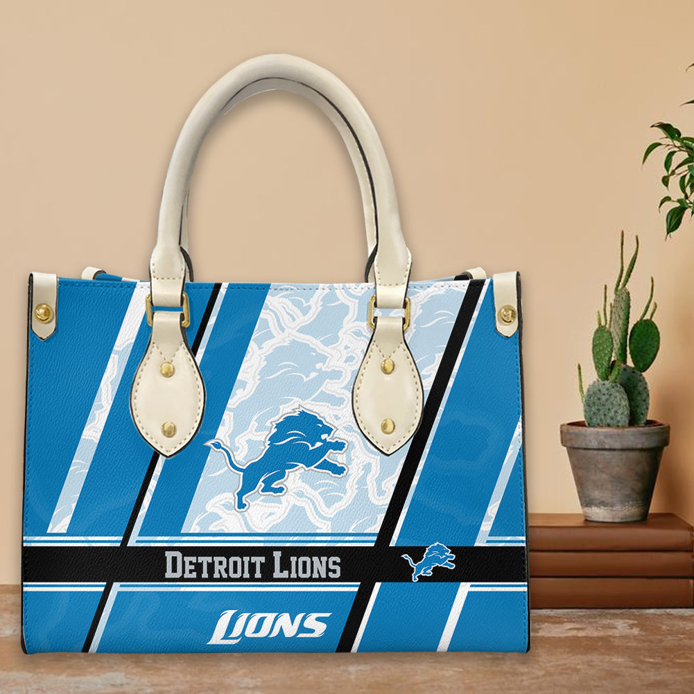 Detroit Lions Personalized Leather Hand Bag BBLTHB633