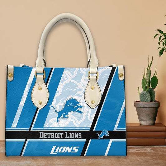Detroit Lions Personalized Leather Hand Bag BBLTHB633