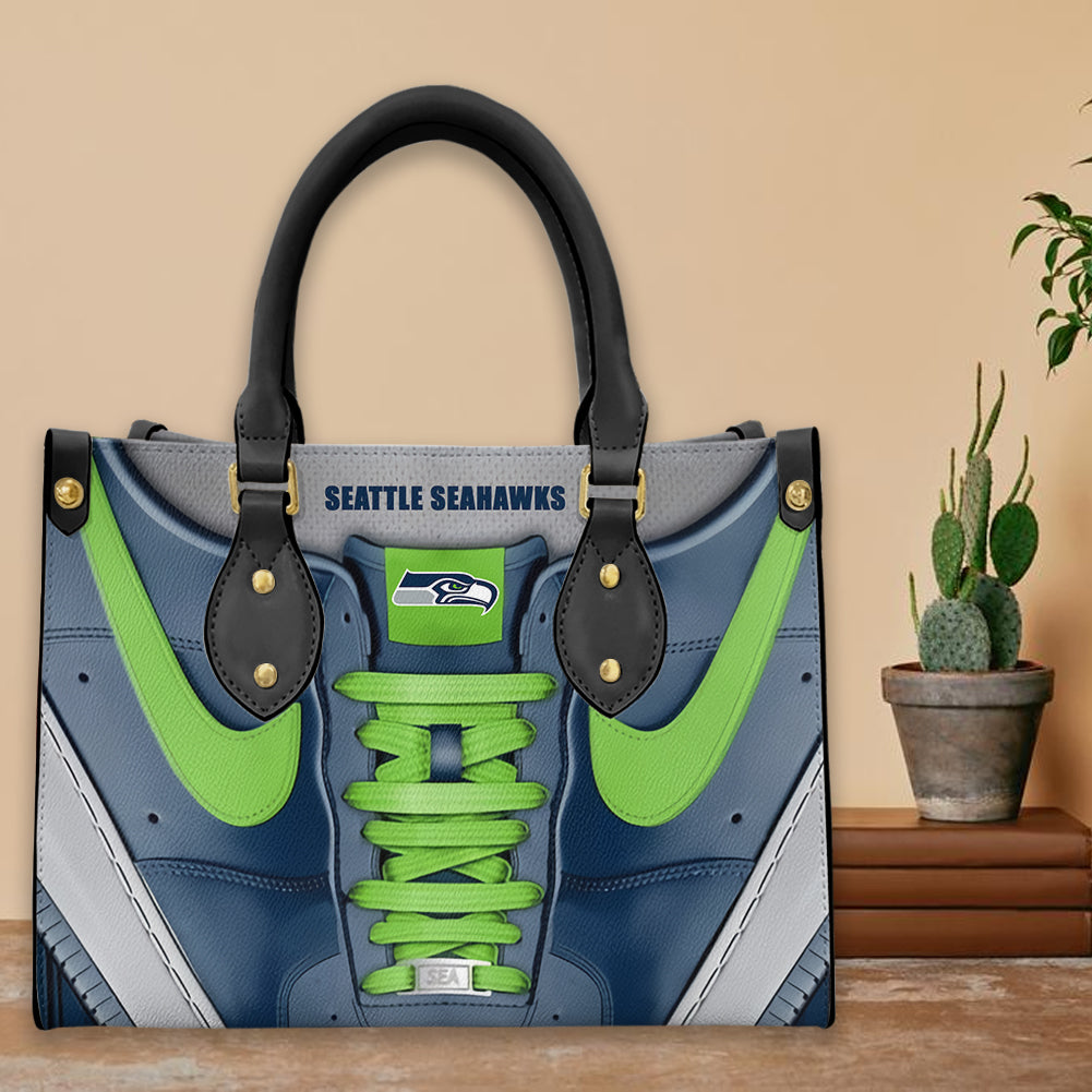 Seattle Seahawks Personalized Leather Hand Bag BBLTHB676