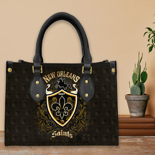 New Orleans Saints Leather Hand Bag BBLTHB710