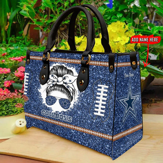 Dallas Cowboys Personalized Leather Hand Bag BBLTHB737