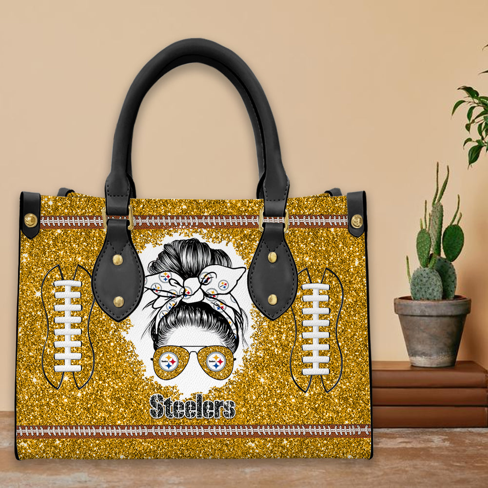 Pittsburgh Steelers Personalized Leather Hand Bag BBLTHB739