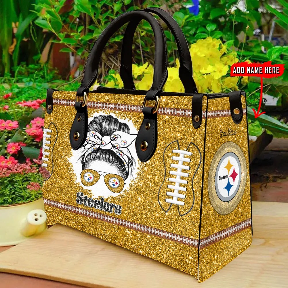 Pittsburgh Steelers Personalized Leather Hand Bag BBLTHB739