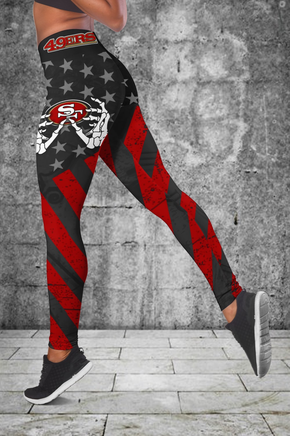 San Francisco 49ers Leggings And Criss Cross Tank Top BG113