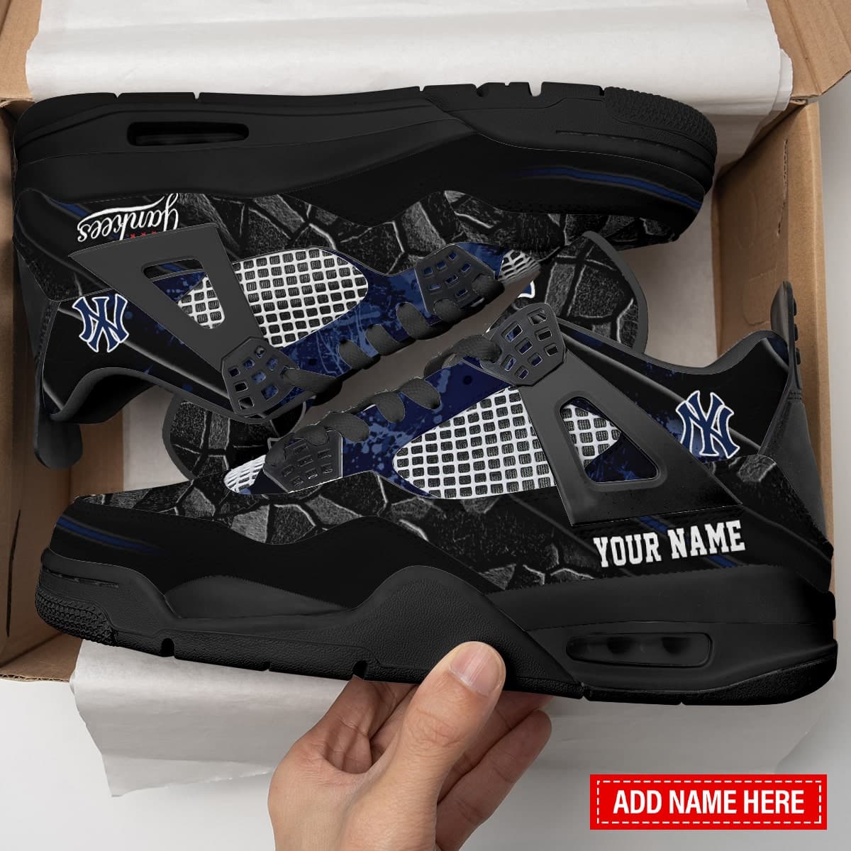 New York Yankees Personalized AJ4 Sneaker BG263