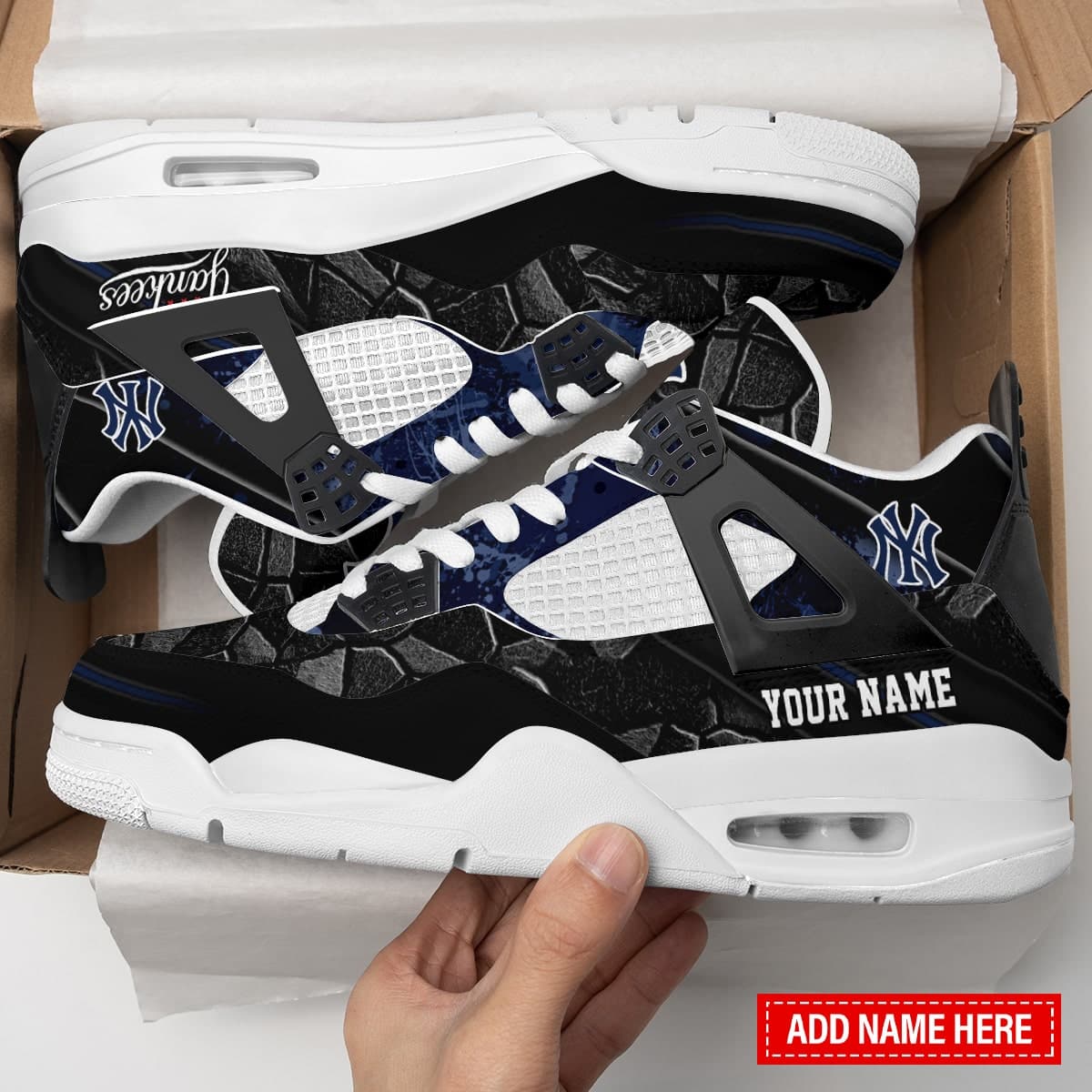 New York Yankees Personalized AJ4 Sneaker BG263