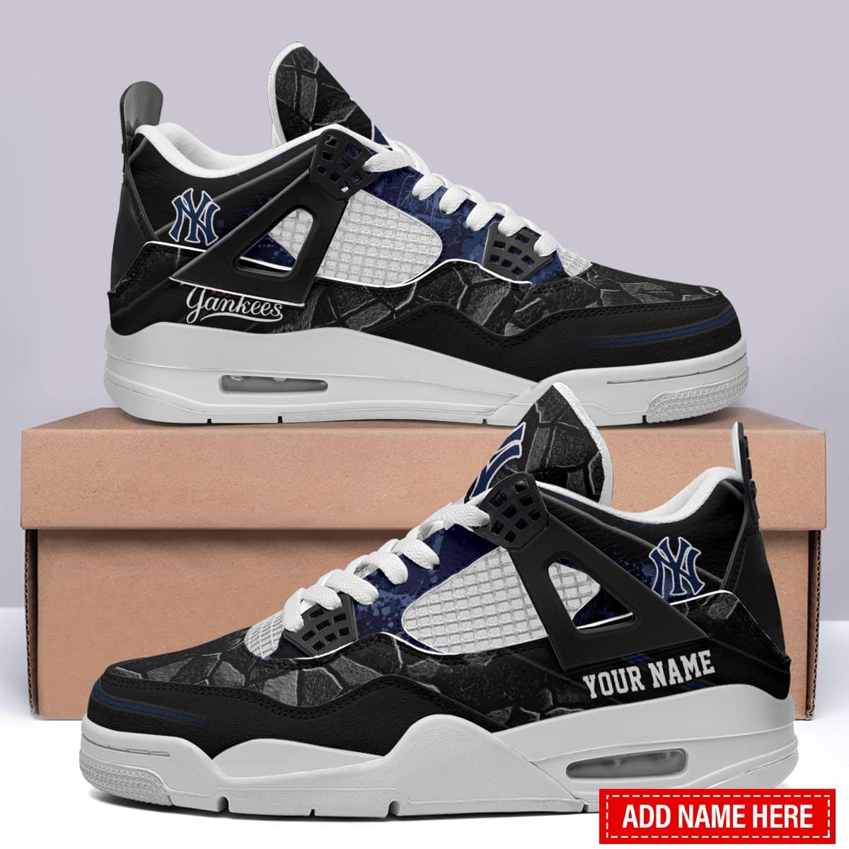 New York Yankees Personalized AJ4 Sneaker BG263