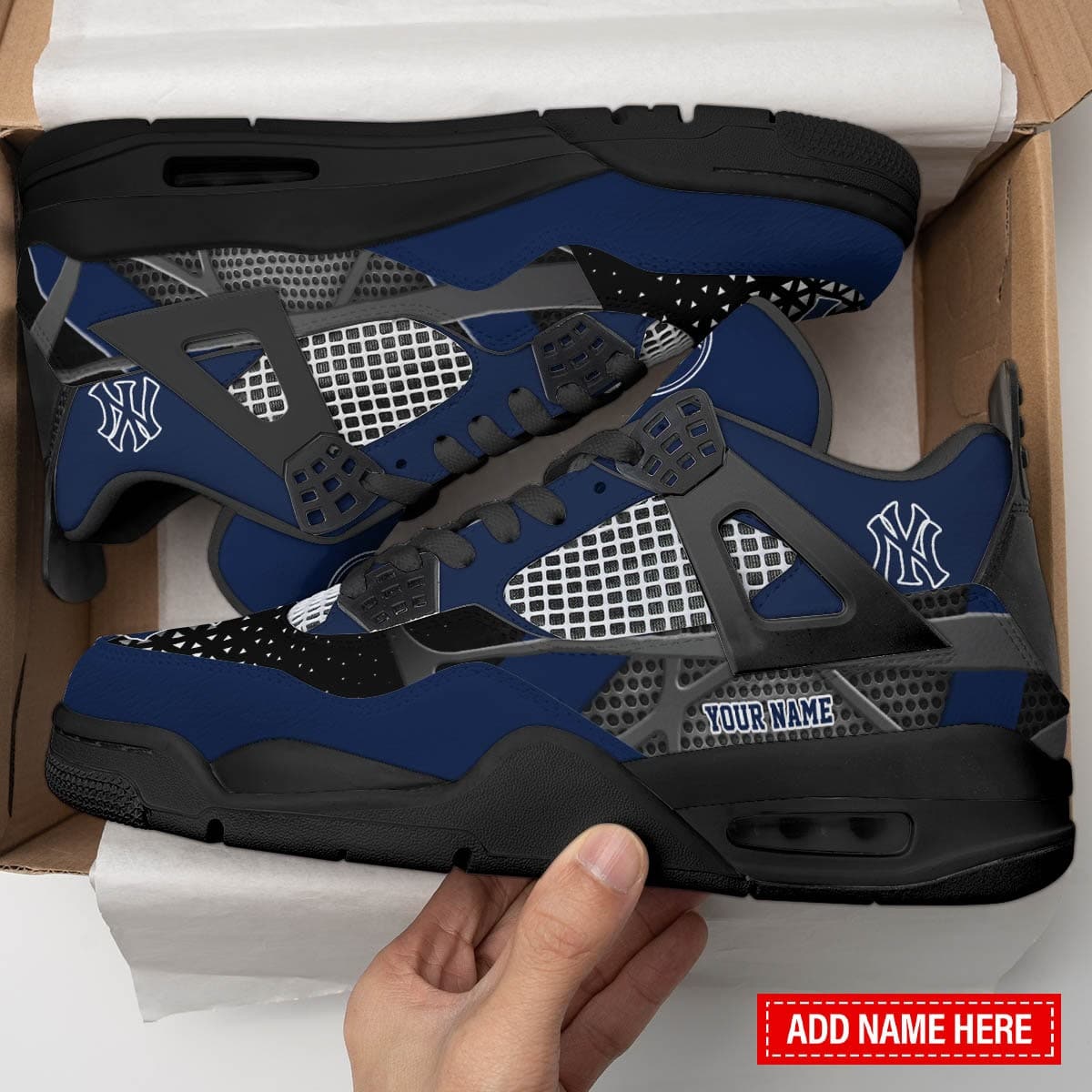 New York Yankees Personalized AJ4 Sneaker BG264