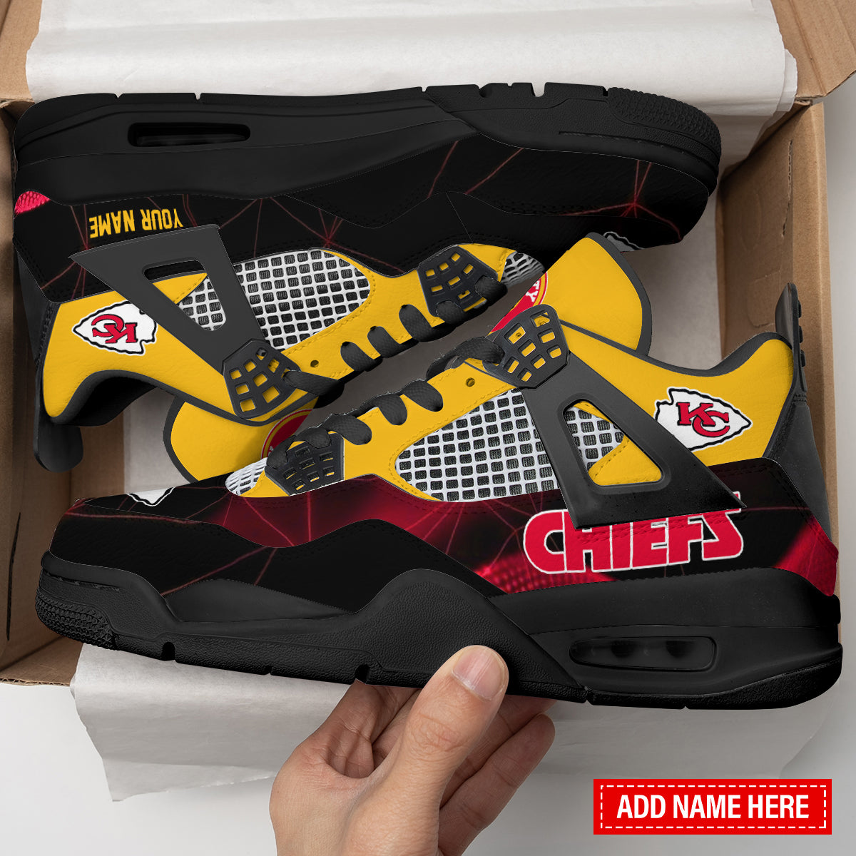 Kansas City Chiefs Personalized AJ4 Sneaker BG315