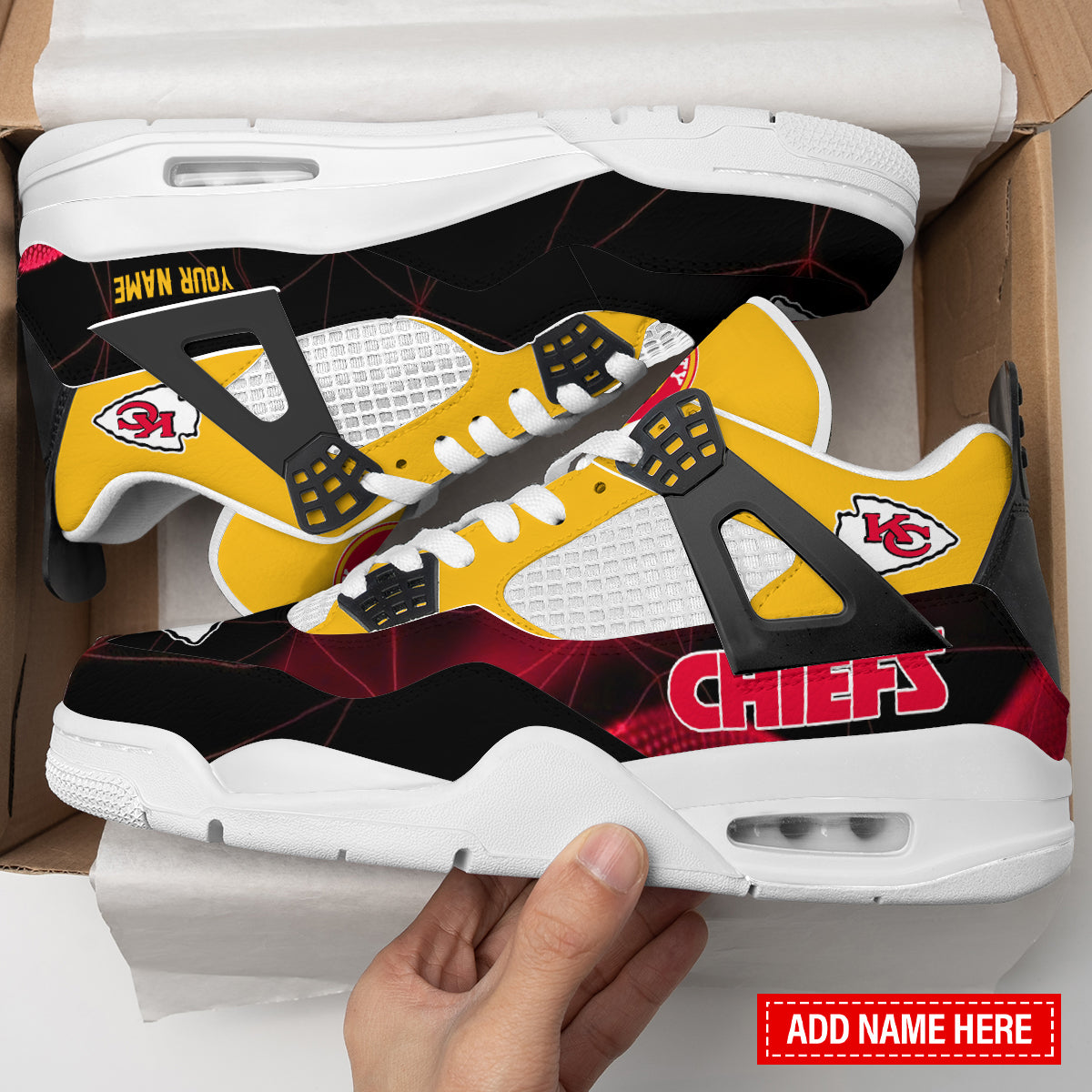 Kansas City Chiefs Personalized AJ4 Sneaker BG315