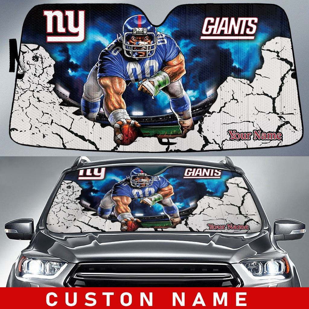 New York Giants Personalized Auto Sun Shade BG219