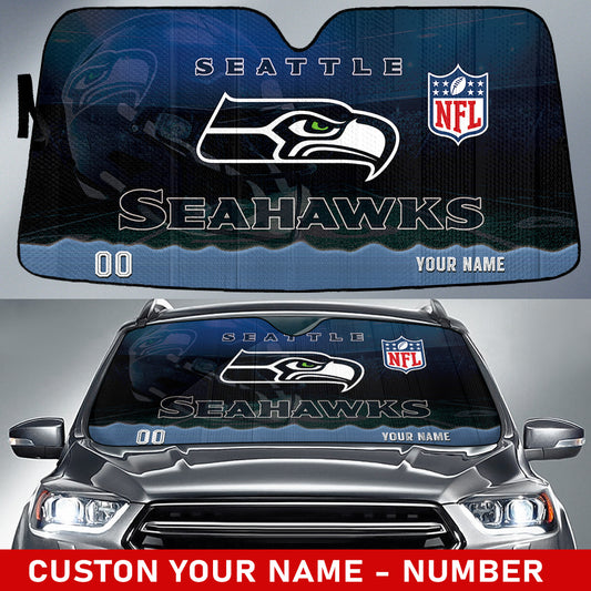 Seattle Seahawks Personalized Auto Sun Shade BGAUSS234