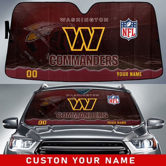 Washington Commanders Personalized Auto Sun Shade BGAUSS236