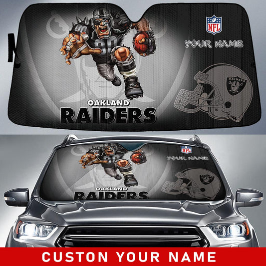 Las Vegas Raiders Personalized Auto Sun Shade BGAUSS244