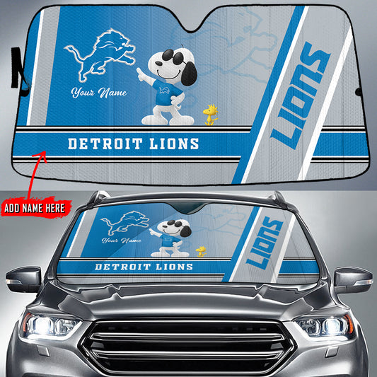 Detroit Lions Personalized Auto Sun Shade BGAUSS246